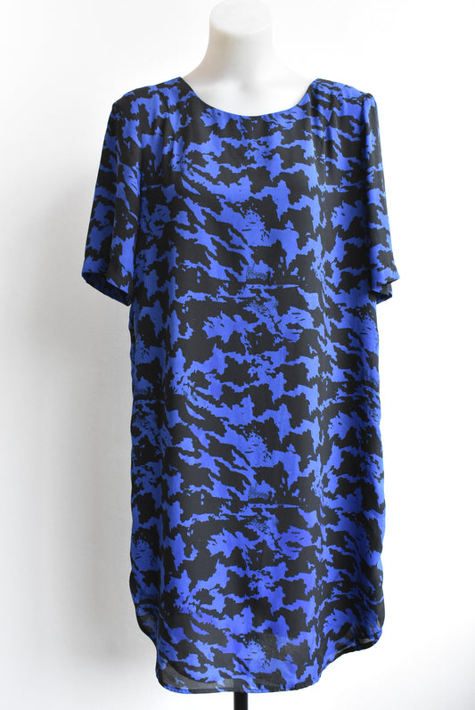 Oliver Black blue/black camo dress, size 14