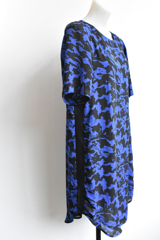 Oliver Black blue/black camo dress, size 14