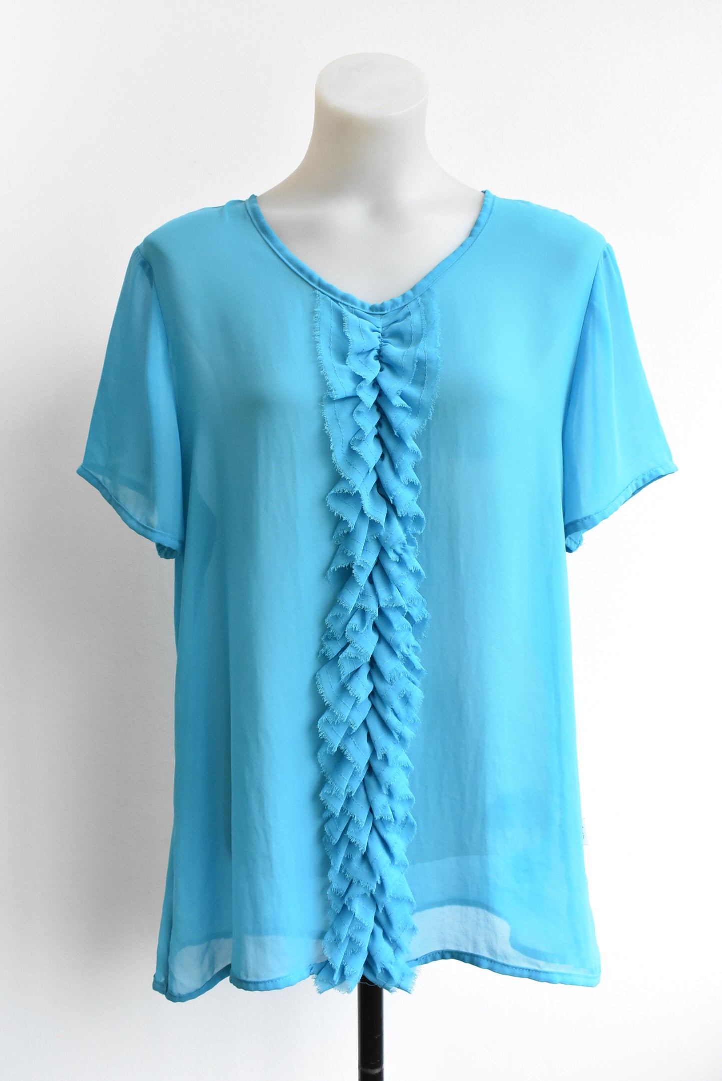 Art Style sheer blue top, size 16