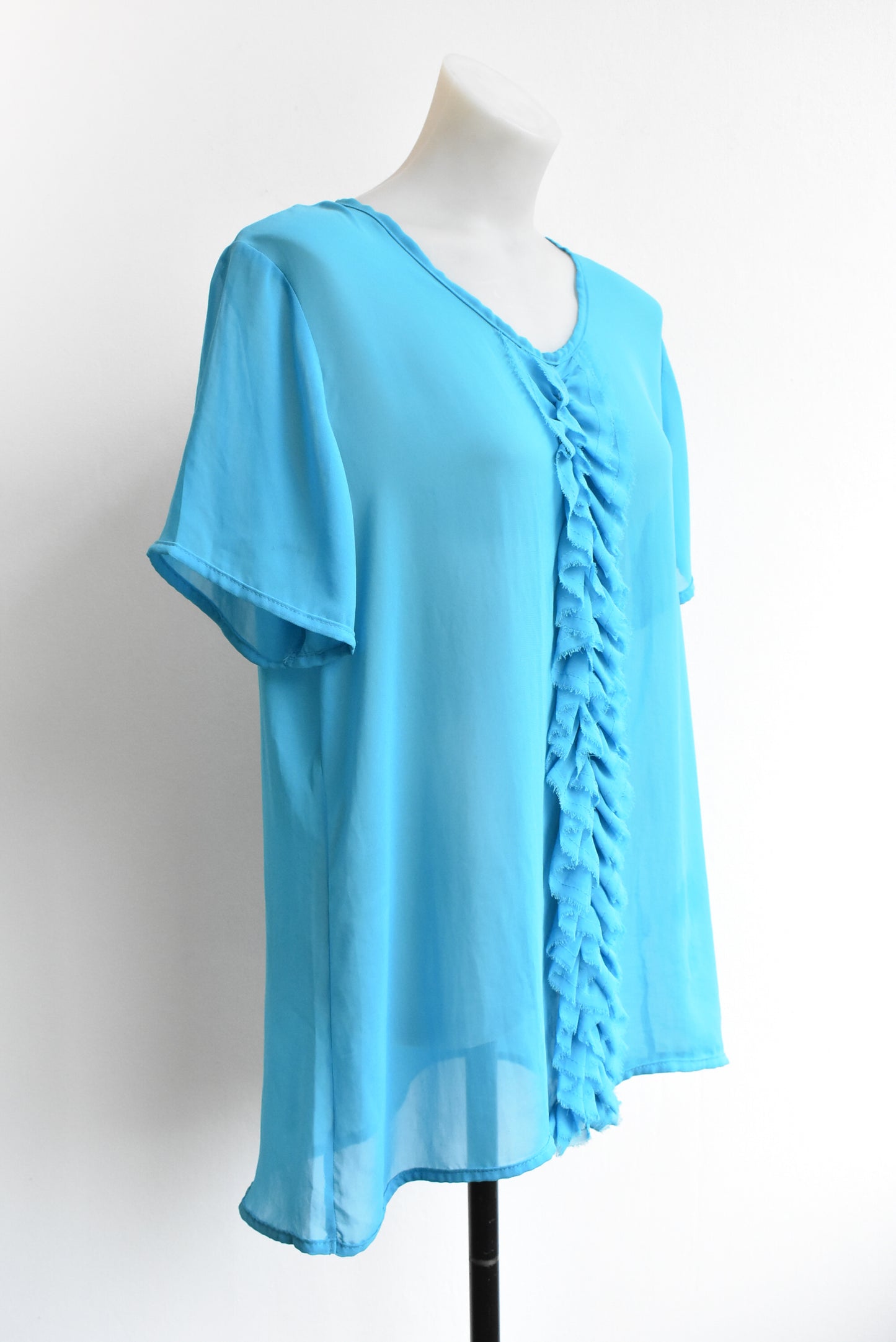 Art Style sheer blue top, size 16