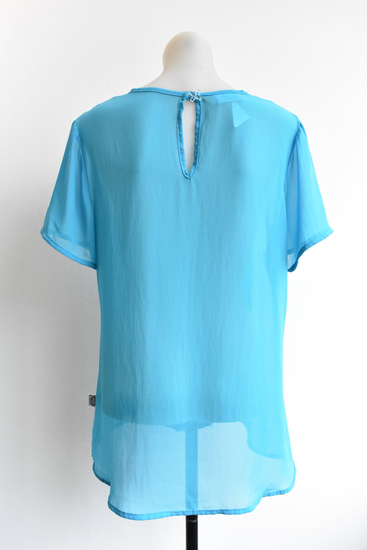 Art Style sheer blue top, size 16