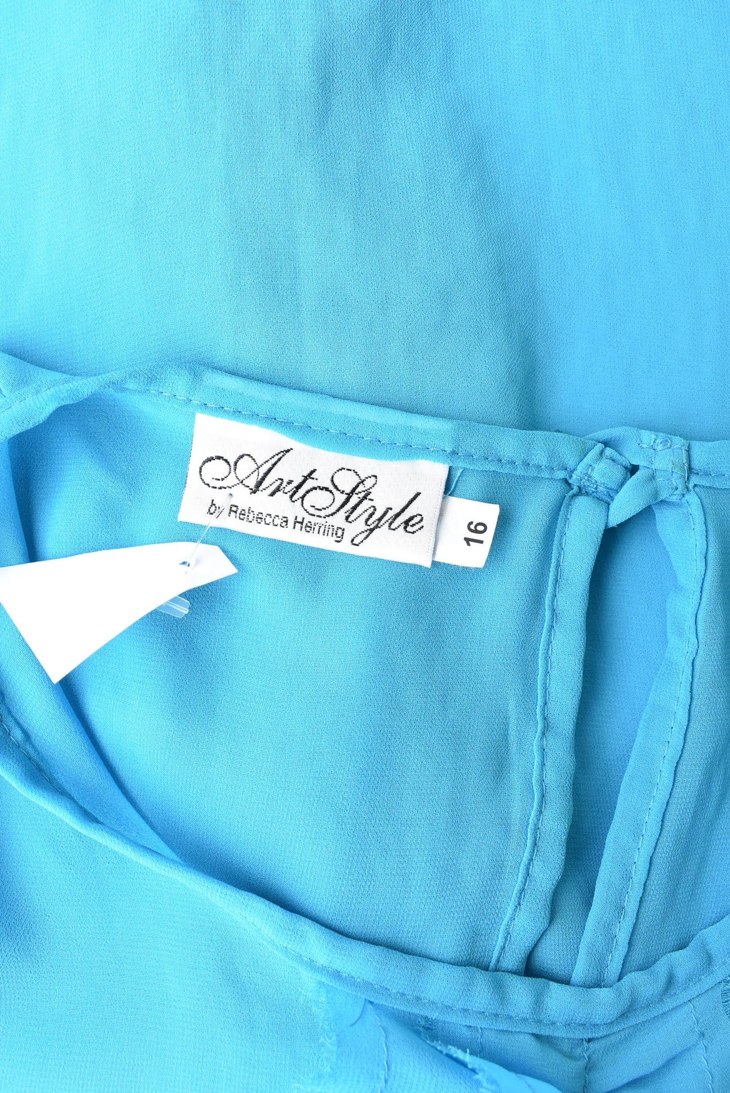 Art Style sheer blue top, size 16