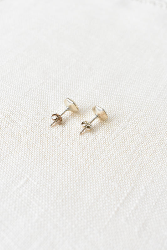 Sterling silver hexagon stud earrings