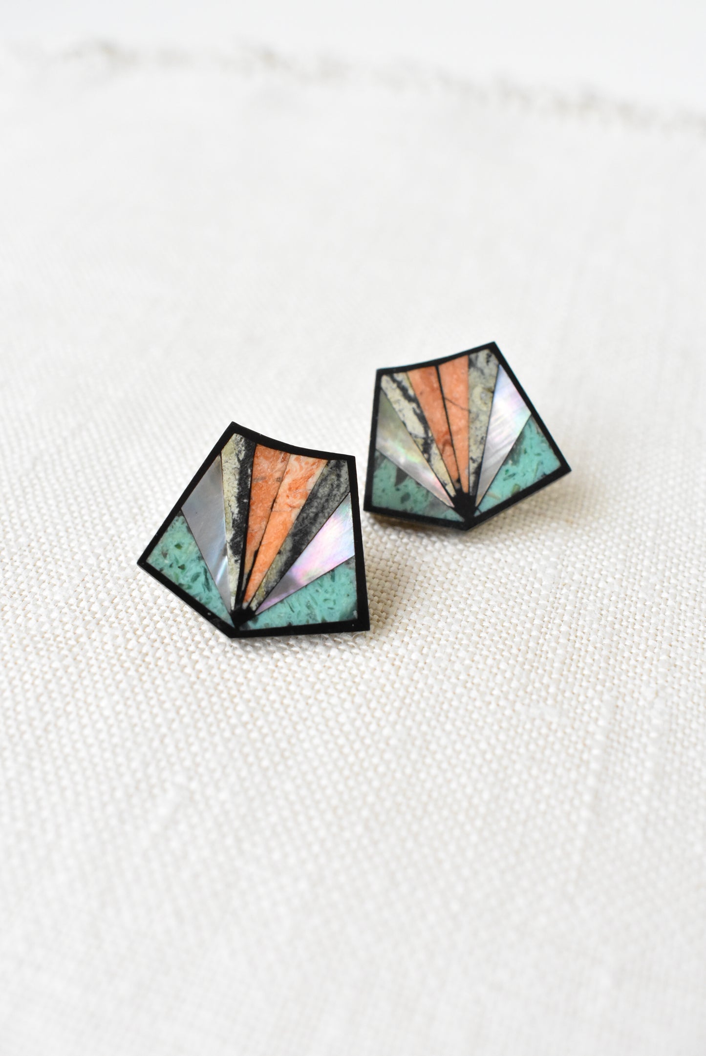 Kaleidoscope patterned stud earrings