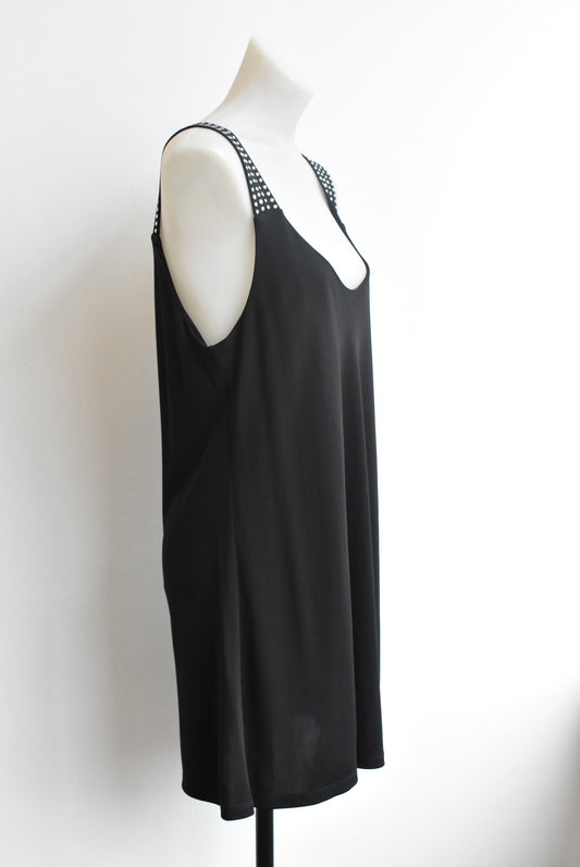 Ashley Fogel black studded strap top, size 16