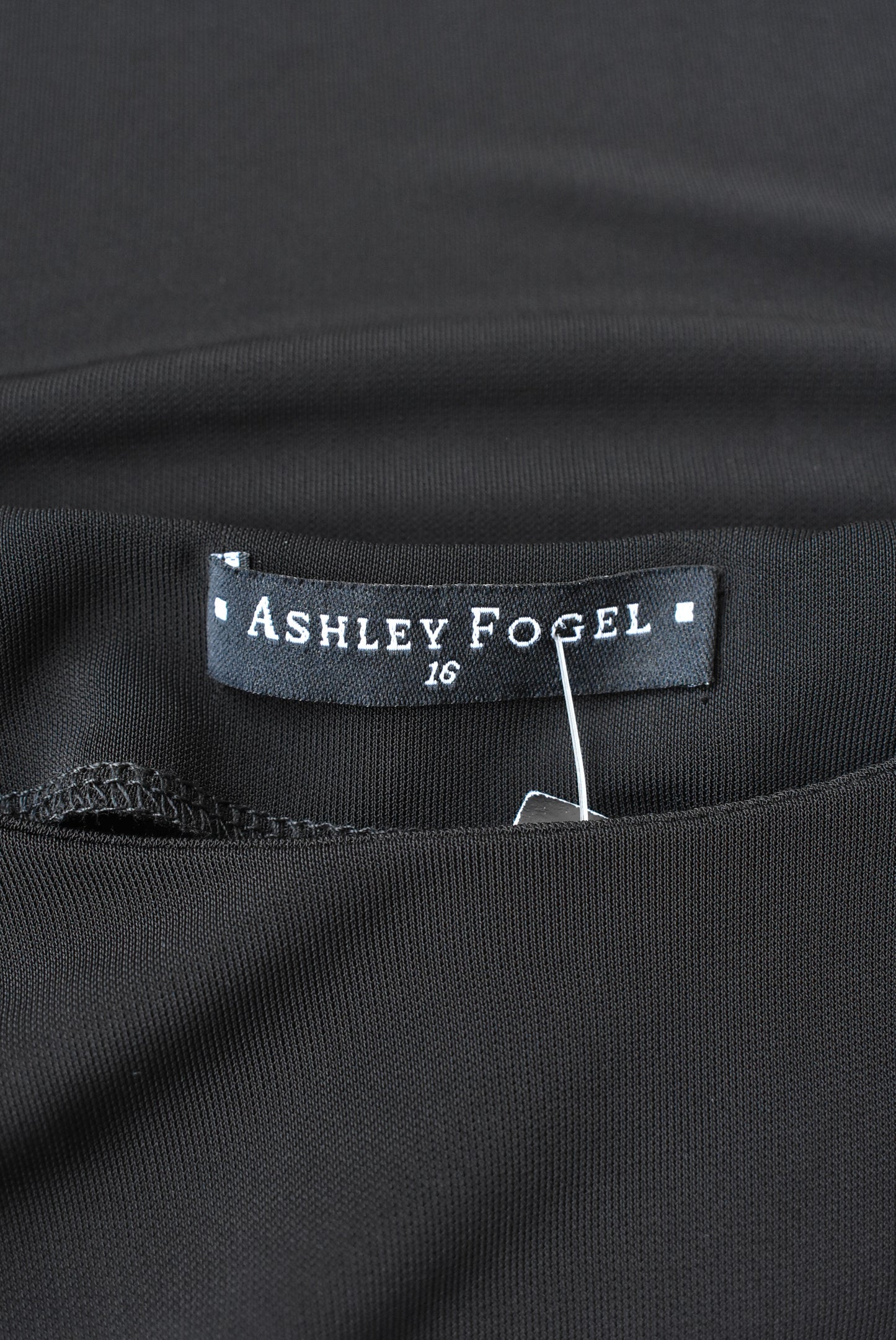 Ashley Fogel black studded strap top, size 16