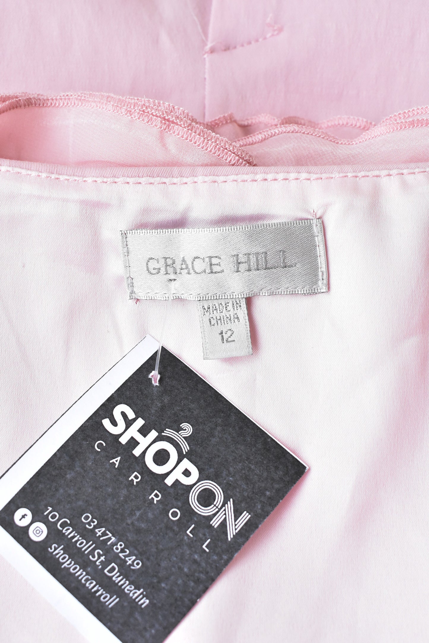 Grace Hill dusky pink ruffle collar sleeveless dress, size M