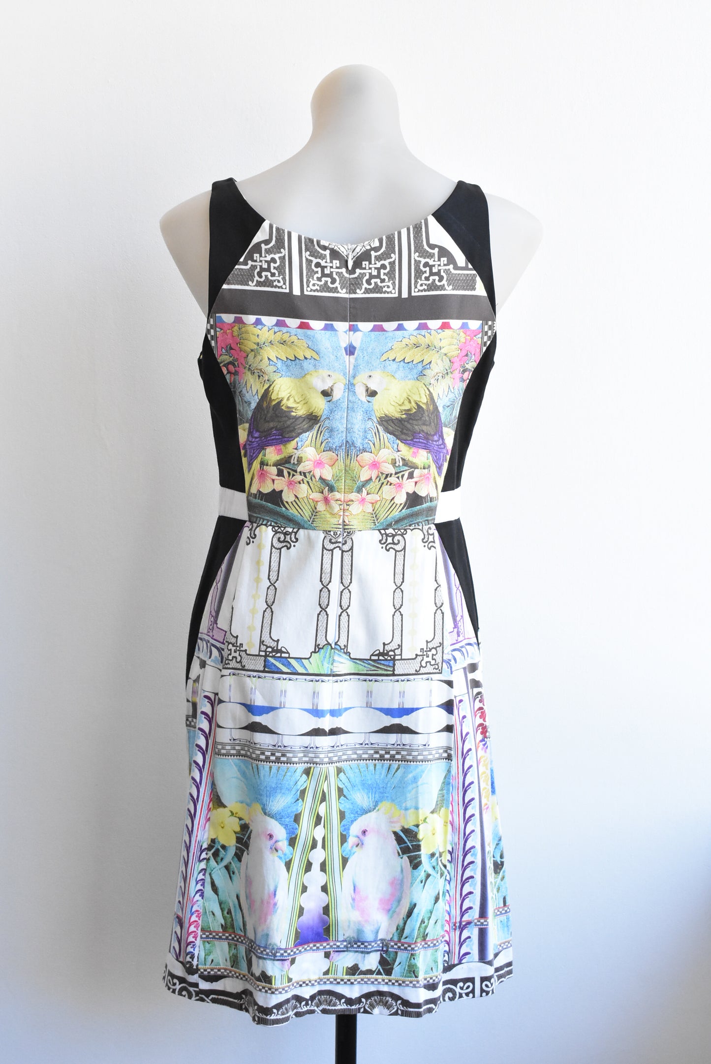 Veronika Maine multi-patterned sleeveless dress, size S