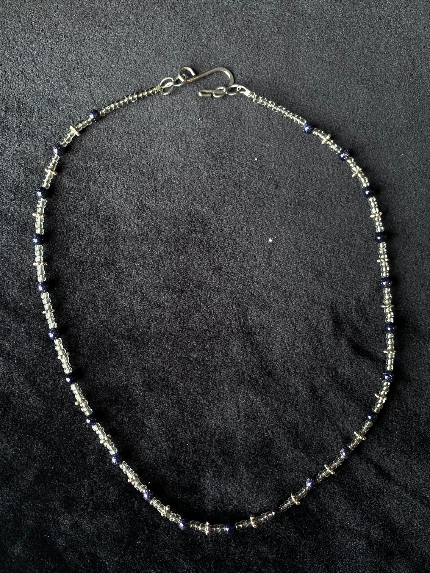 Beaded black and clear necklace