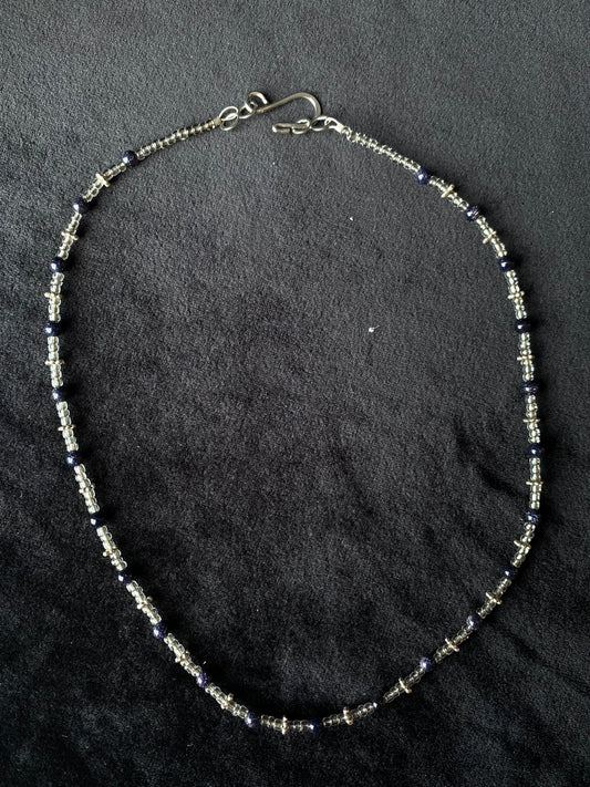 Beaded black and clear necklace
