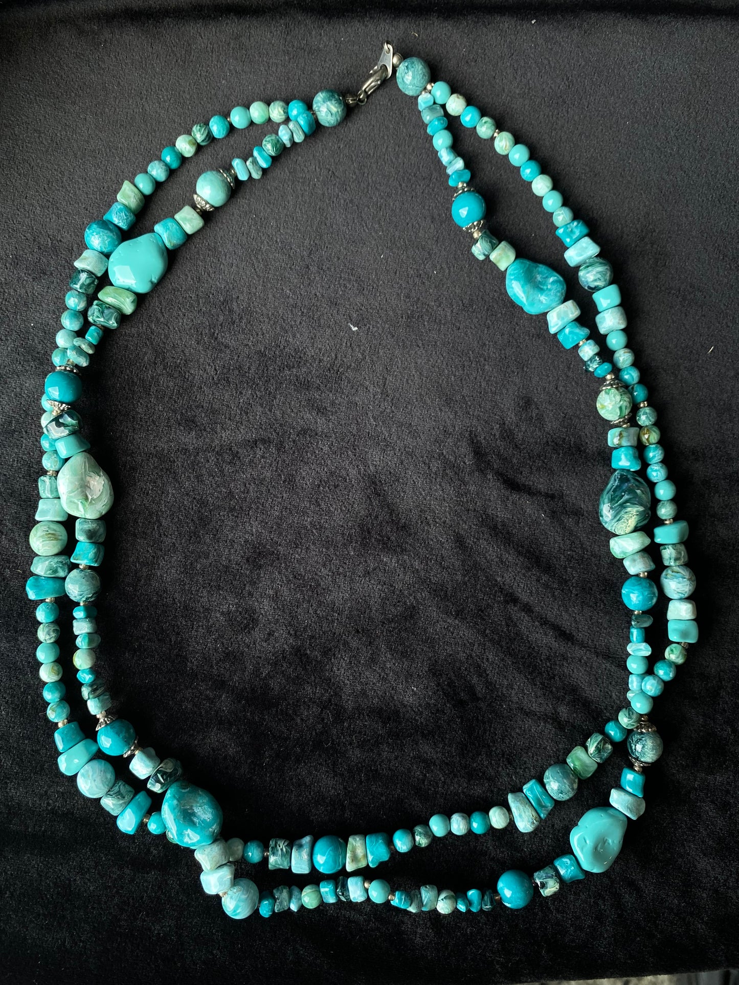 Teal plastic stone necklace
