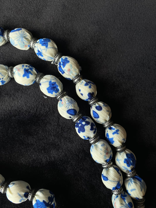 Fabric bead necklace