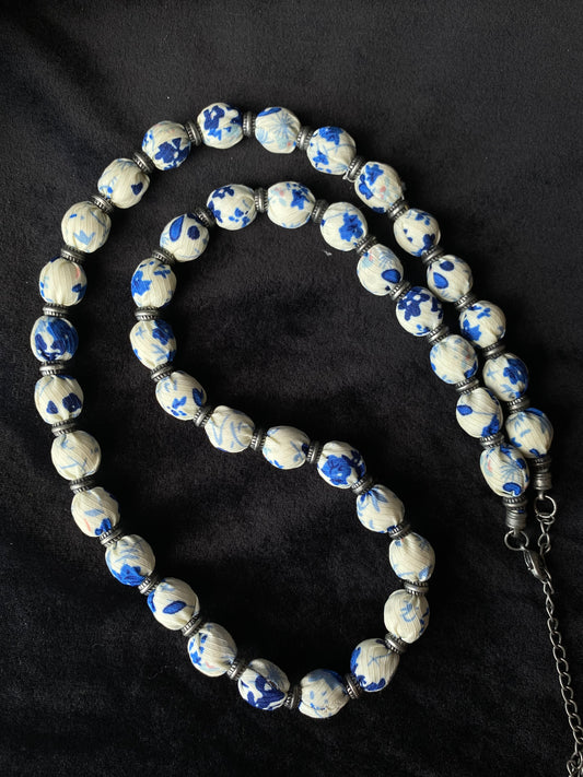 Fabric bead necklace