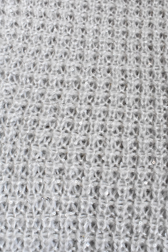 Sparkly grey knitted infinity scarf